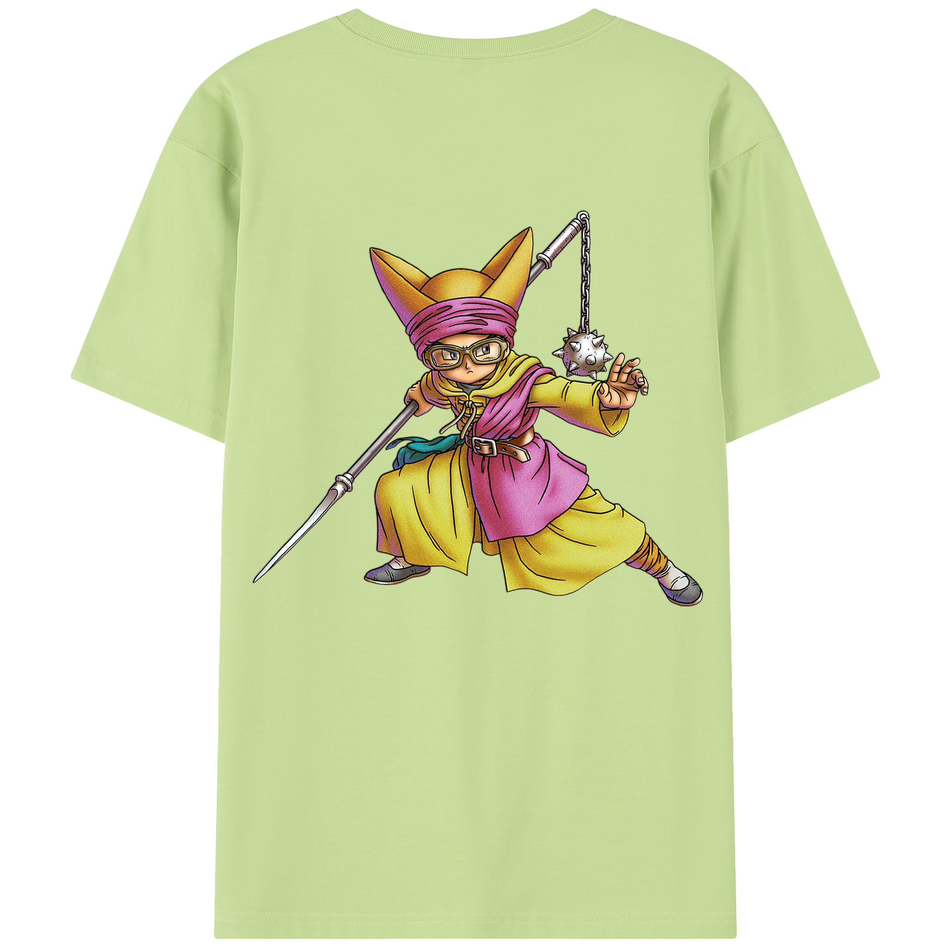 （画像用） ドラゴンクエスト Doragon Kuesuto Dragon Quest 綿100％半袖Tシャツ（背面プリント）